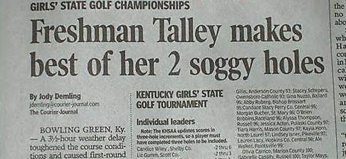 funny golf headlines
